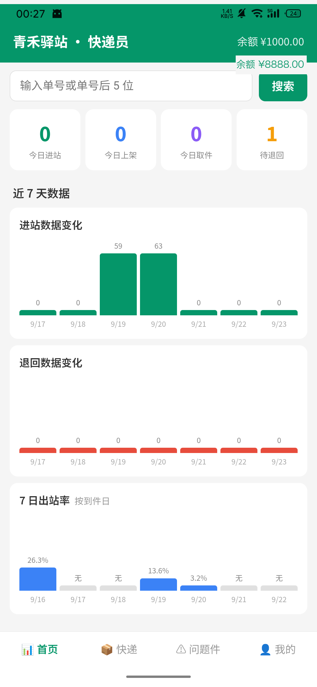 青禾快递员 首页